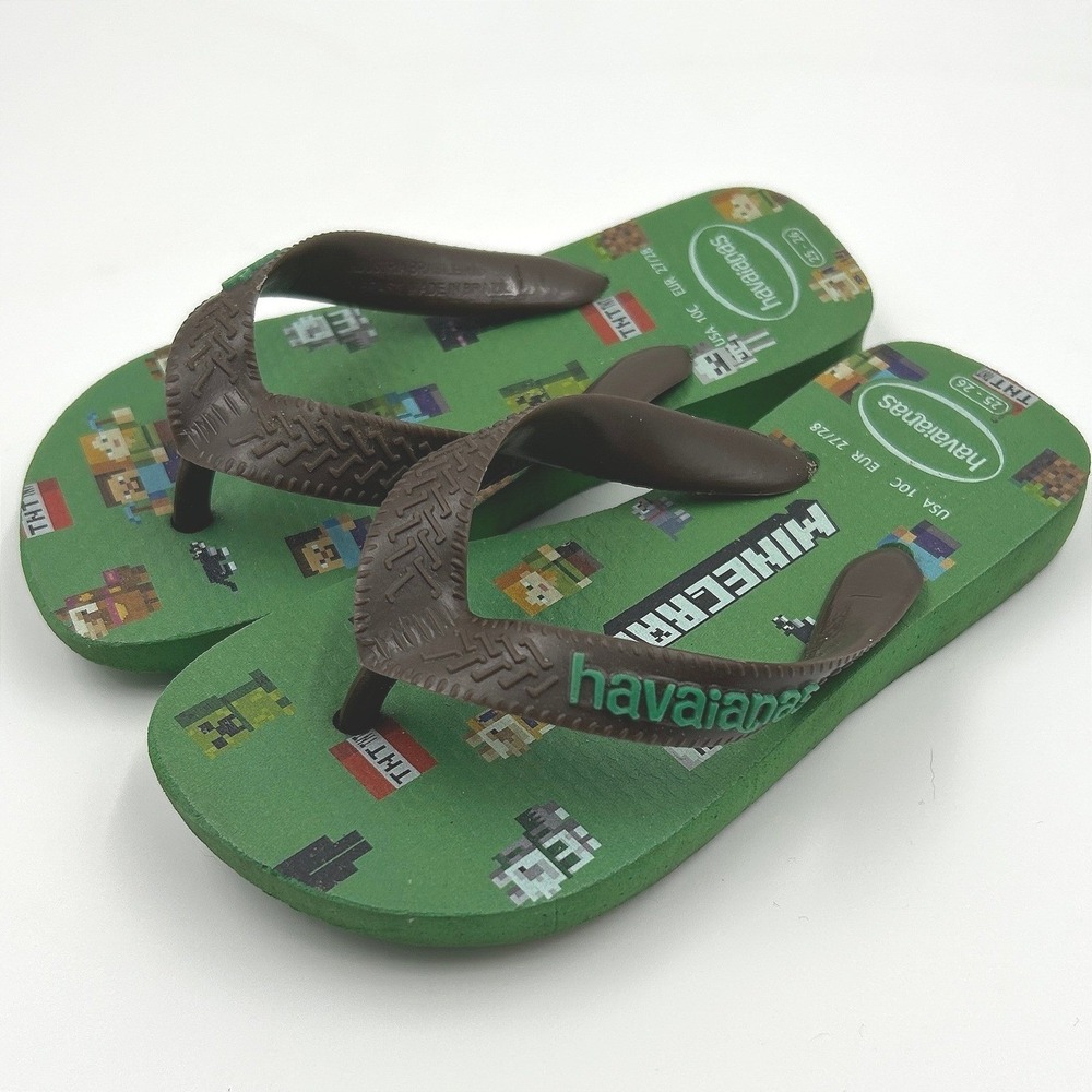 Minecraft Flip Flop Sandals Boys Size 10 Rubber Havaianas Perfect for beach days